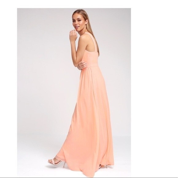 Lulus  Air of Romance Peach Maxi Dress S - Picture 1 of 8